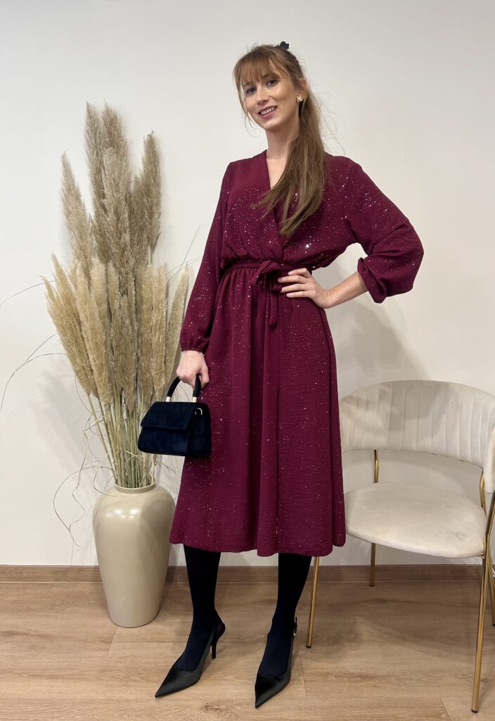 SUKIENKA BROKATOWA Z PASKIEM