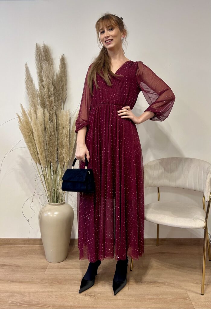 SUKIENKA TIULOWA MAXI Z KRYSZTAŁAMI