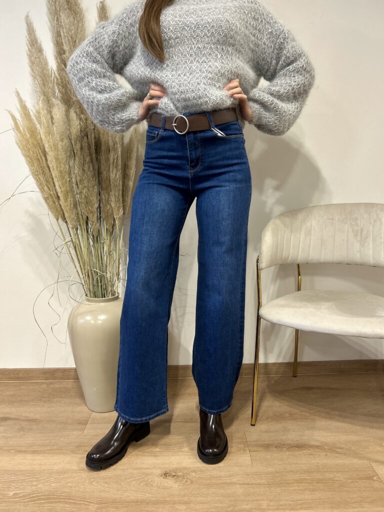 SZEROKIE JEANSY Z PASKIEM M.SARA