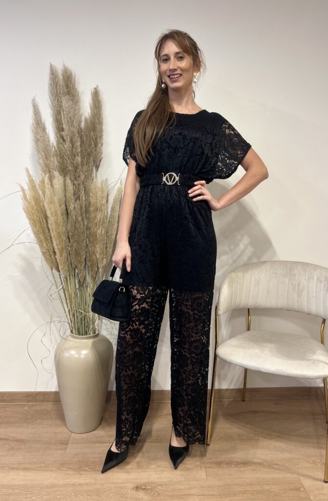 KOMBINEZON KORONKOWY Z PASKIEM