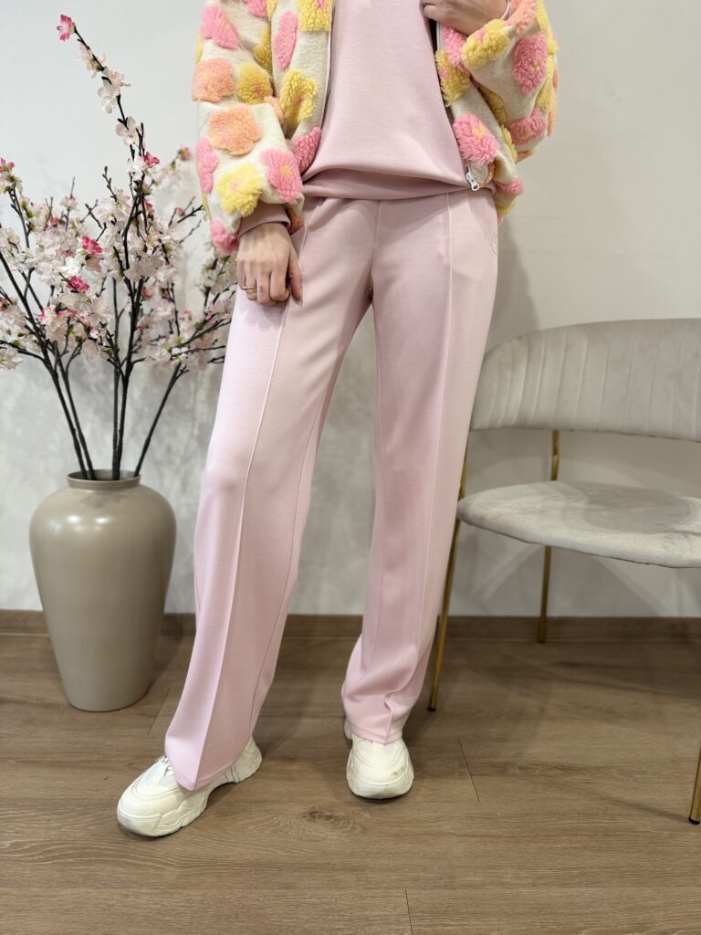 Spodnie masełkowe z kieszeniami, pudrowy róż
